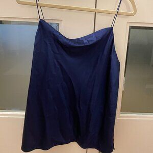 Cami NYC Blue Satin Tank Top Size L